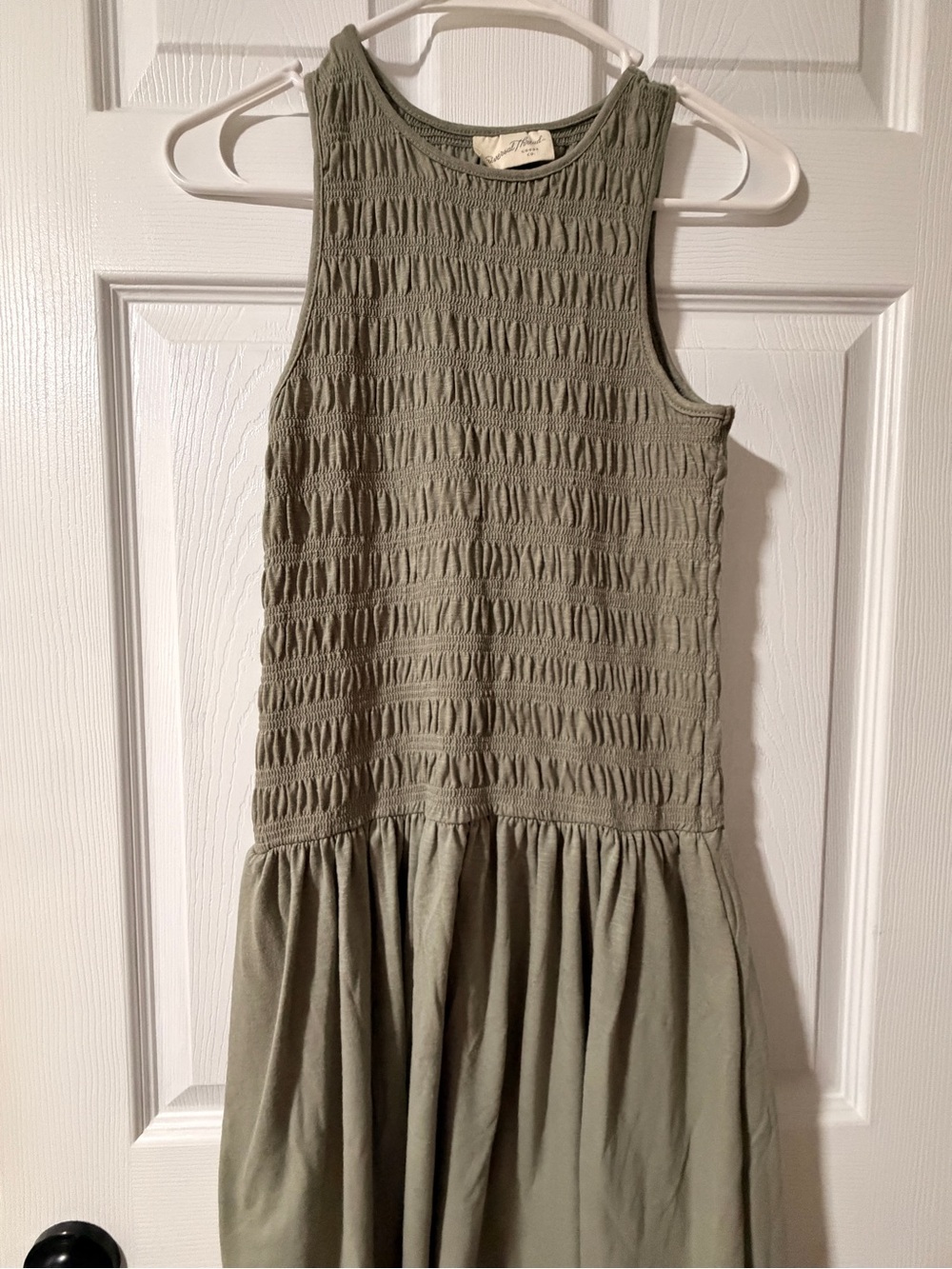 Universal Thread Olive Green Smocked Maxi Dress